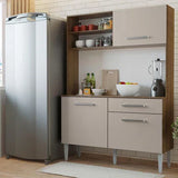Armário de Cozinha Compacta 120cm Rustic/Crema