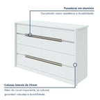 Cômoda Urban 8 Gavetas Espresso Móveis Branco